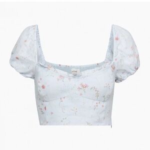 Wilfred White Puff Sleeve Crop Blouse